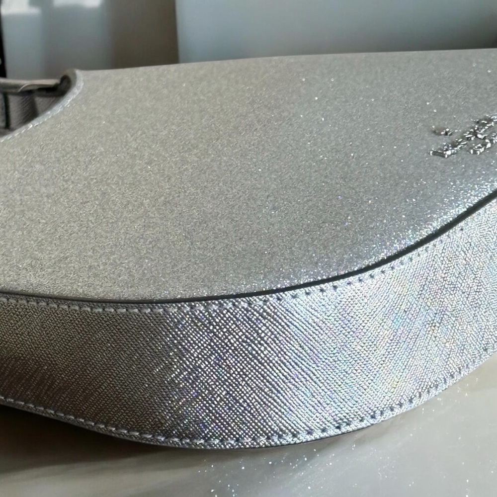 NWT Kate Spade Lunar High Glimmer Glitter Silver Shoulder Bag! NEW! - Picture 8 of 13